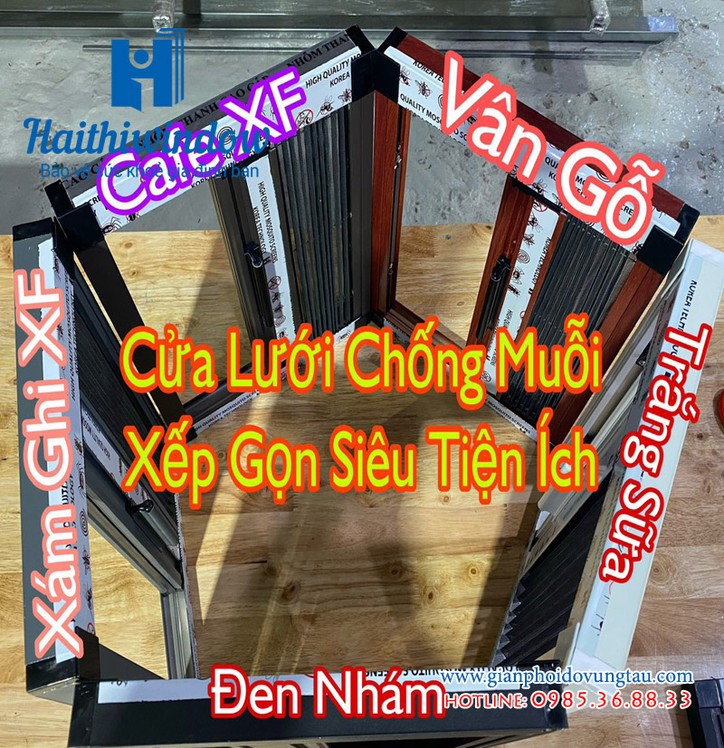 Màu các loại cửa lưới xếp hện có