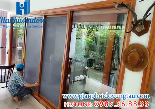 Cửa lùa chống muỗi chống trộm lưới inox 304 sơn tĩnh điện từ