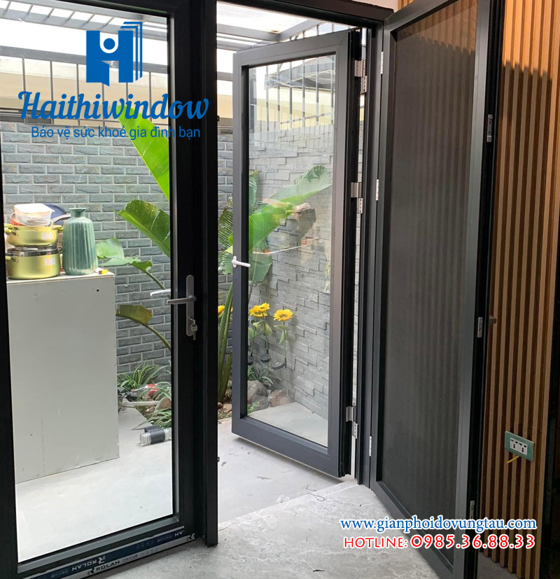 cửa lưới chống muỗi chống trộm nhôm xám xingfa