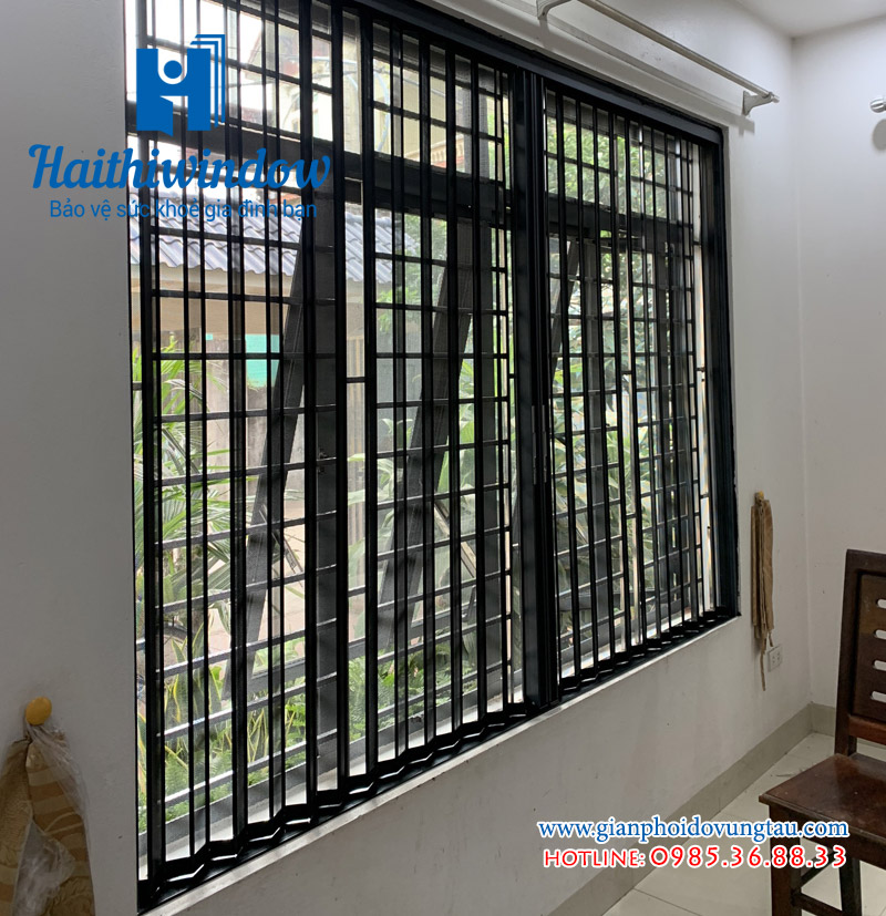cửa xếp lá nhôm chống muỗi lắp đặt vị trí cửa sổ