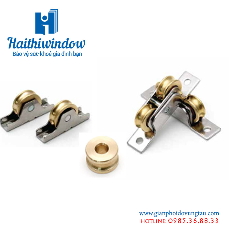 Bánh xe cho cửa lùa hệ nhôm 72 chống muỗi chống trộm